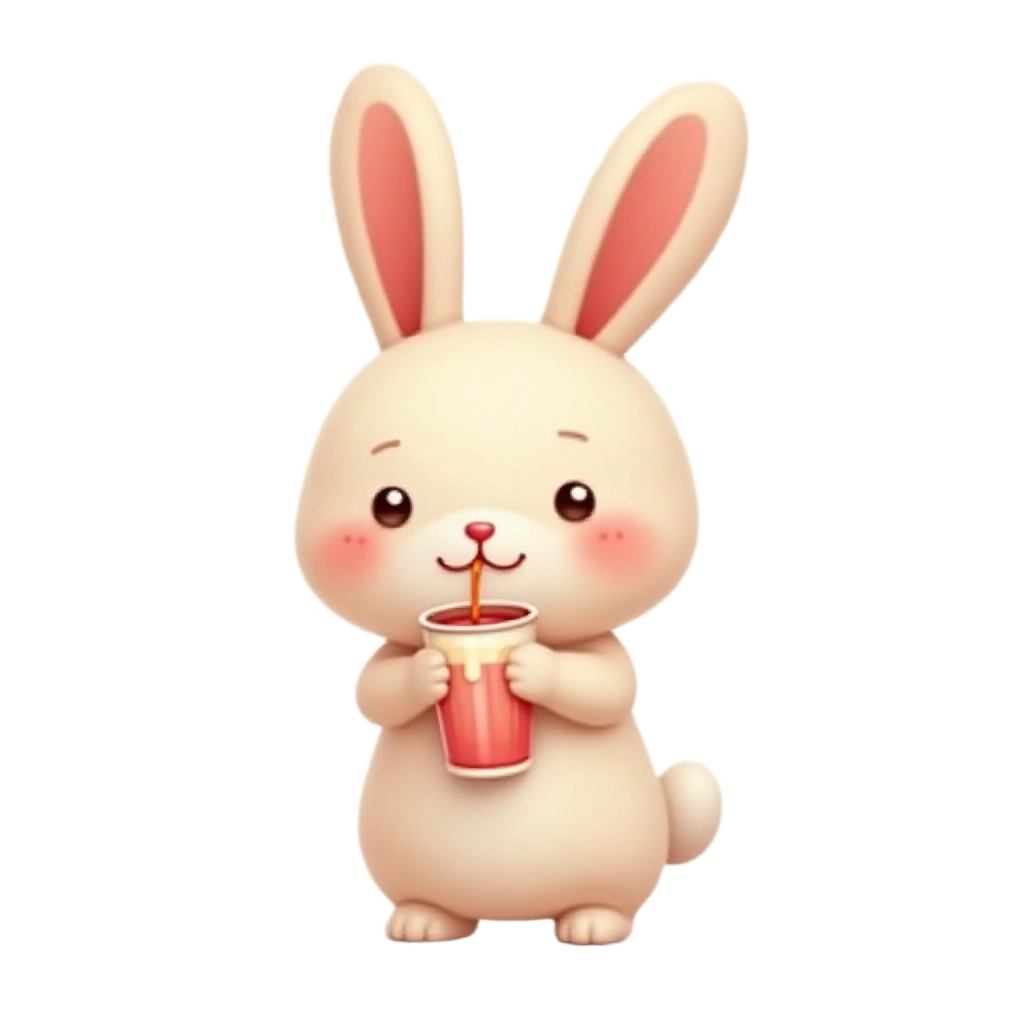 Cute Bunny with a Drink